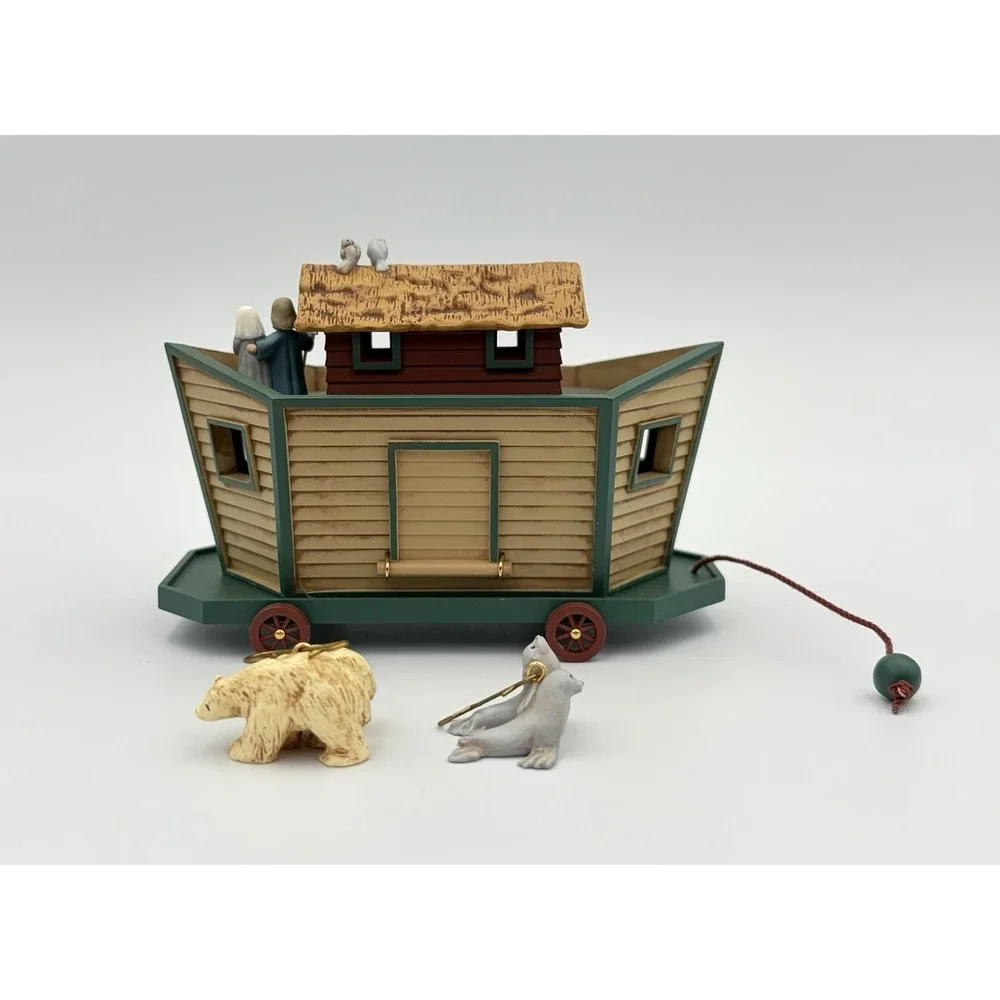 1994 Noahs Ark Three Piece Set Hallmark Keepsake Ornament Vintage QXM410-6